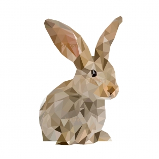 Strijkapplicatie konijntje geometrisch